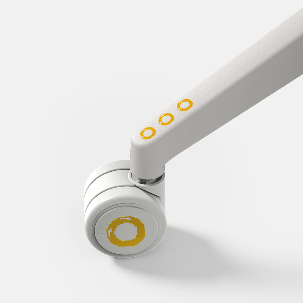 20260422_ErgProChair_SegaRenders_Dreamcast_3-4Front2 Gold Ring Caster Wheel Set - Image 1