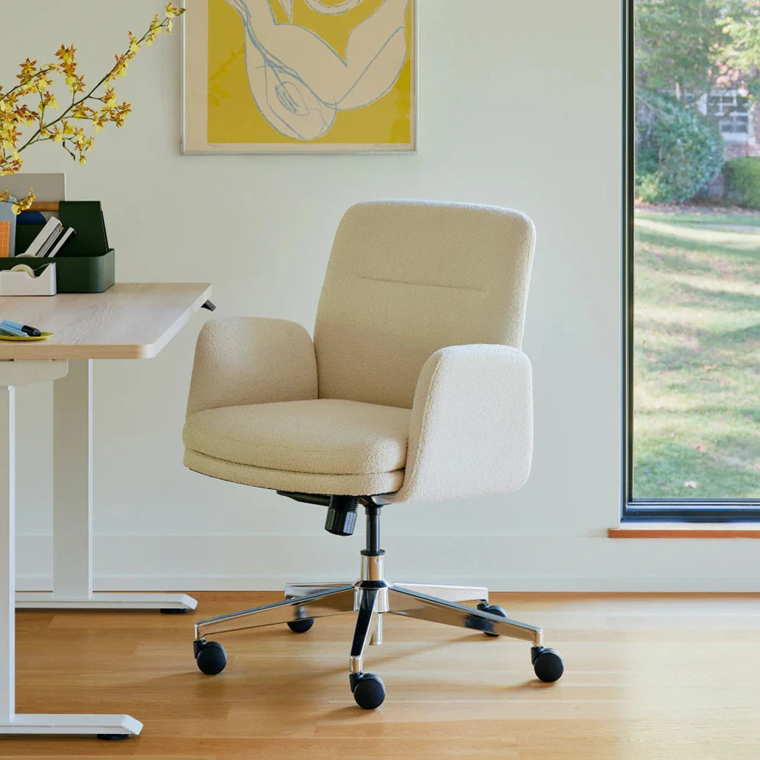 Ivory_Boucle_Midback_90a1a8d0-283d-4bb9-ab22-936239e3da9d Open Box - Softside Chair - Image 1